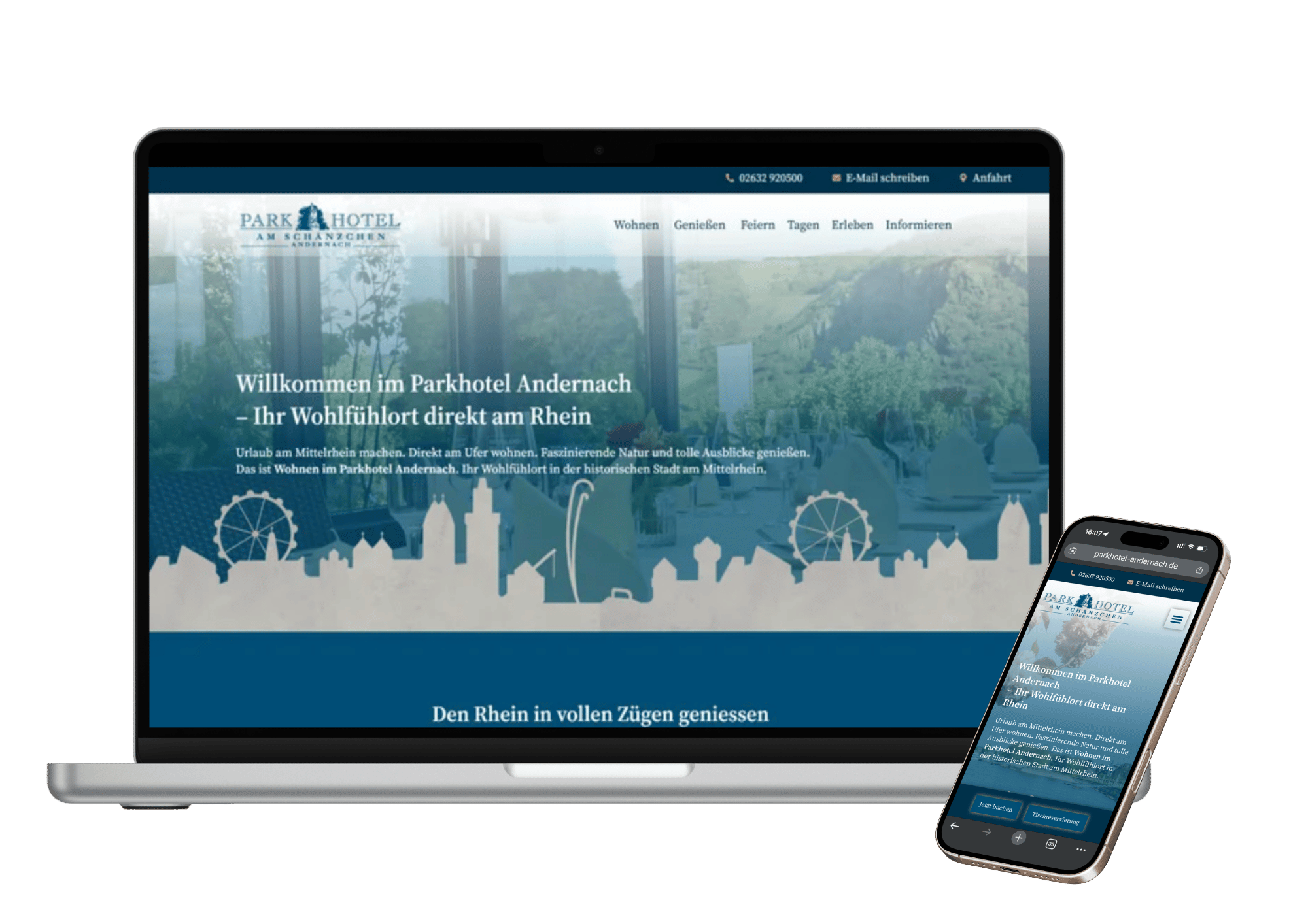 Parkhotel Andernach Website Portfolio Webdesign Judith Geisen